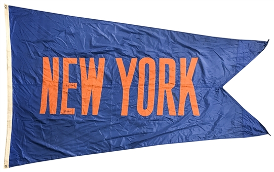 Yogi Berra & Tom Seaver Dual Signed New York Mets Flag (JSA)